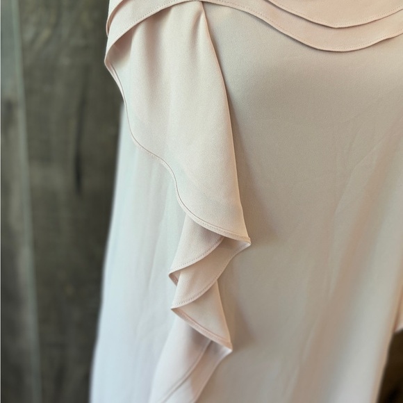 BCBGMaxAzria Dusty Pink Asymmetrical Ruffle Mini Dress Women's Size Medium - Picture 12 of 15